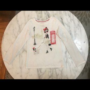 Eggshell white long sleeve graphic tee